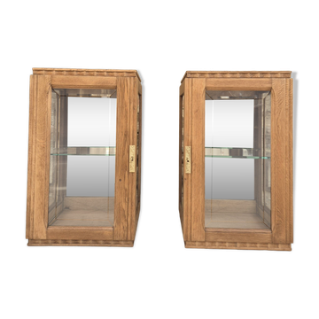 Art Deco bedside display cabinets