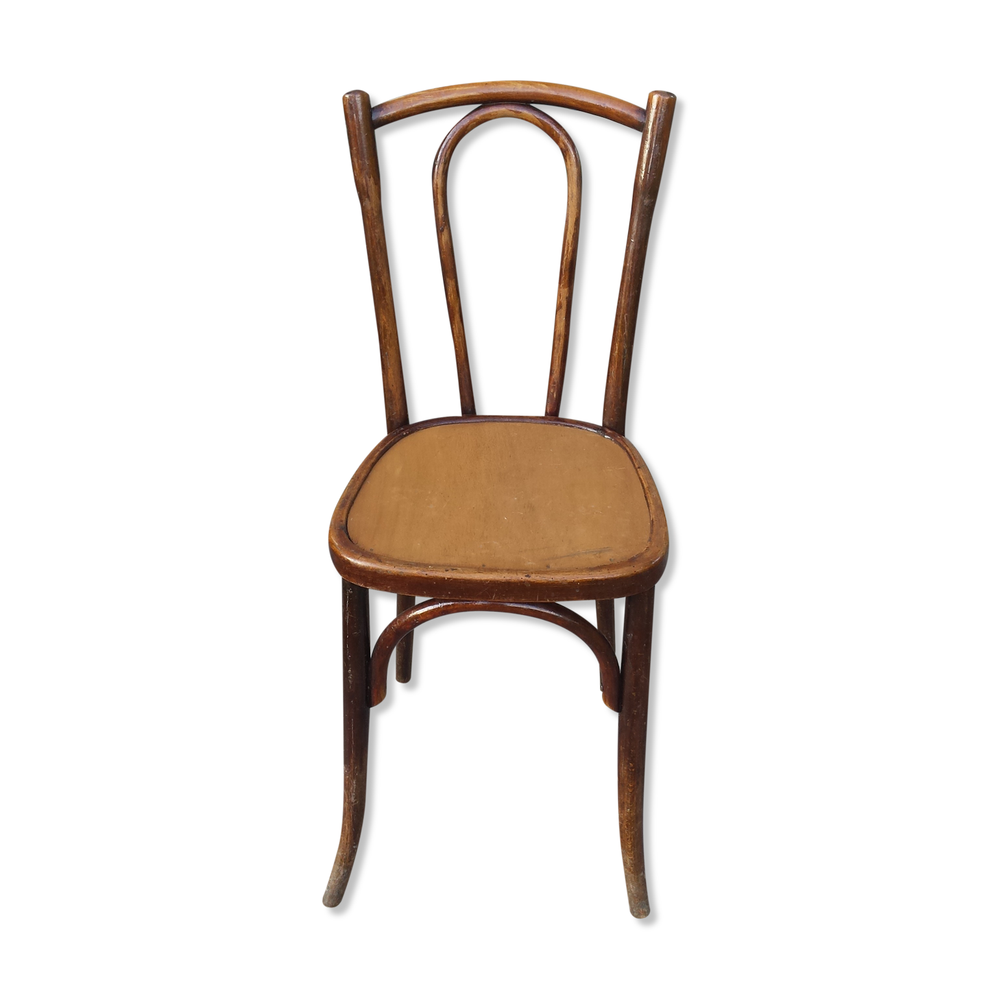 Bistro chair with buchon brand plate