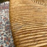 Low stool in wood and straw