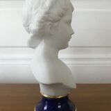 Ancient statuette bust in biscuit