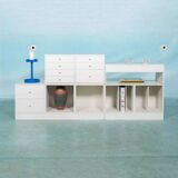 Minimalist television/audio furniture Pastoe q-bus, 1970s design.