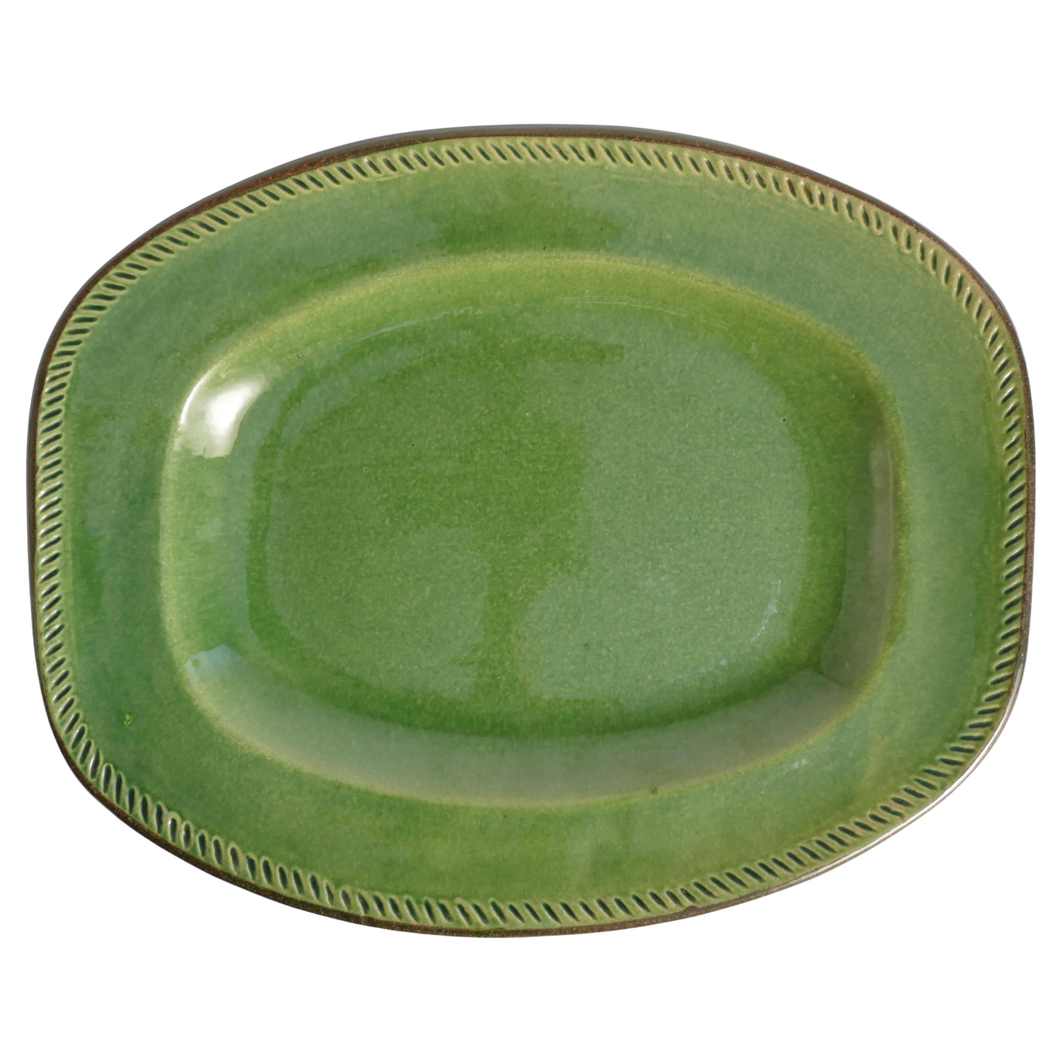 Emerald Green Stoneware Dish by Andersson & Johansson, Höganäs, Sweden