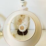 Asian lamps in earthenware from the 1970s/80s with handmade floral decoration.