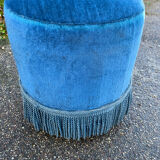 Blue velvet pouf