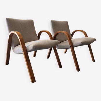 Pair of Bow Wood armchairs from the 50s/60s by Steiner