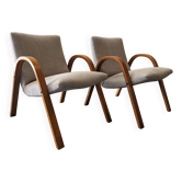 Pair of Bow Wood armchairs from the 50s/60s by Steiner
