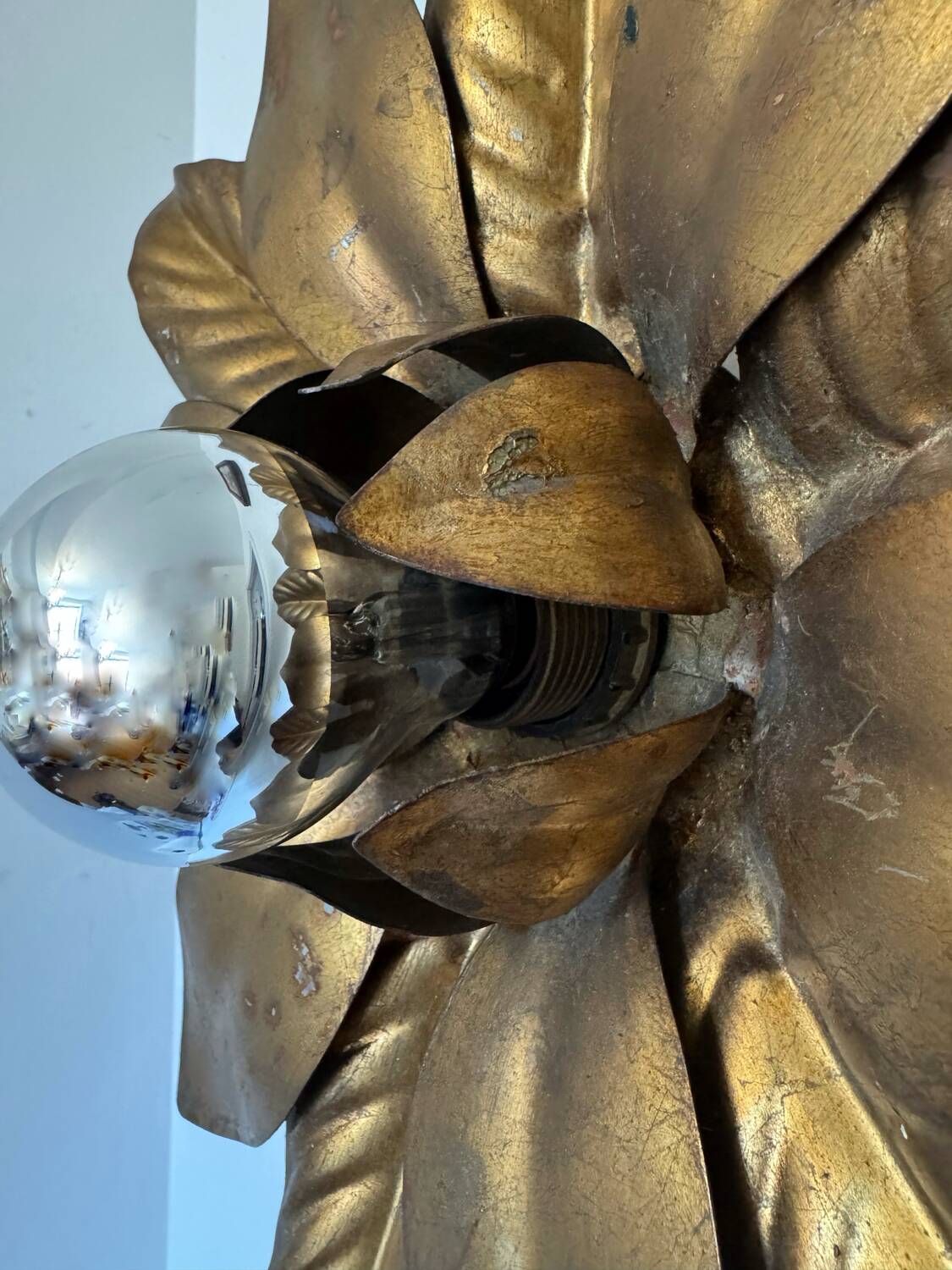 Golden flower wall light from the 70s