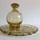 ART DECO Tray and Carafe Amber Yellow Glass