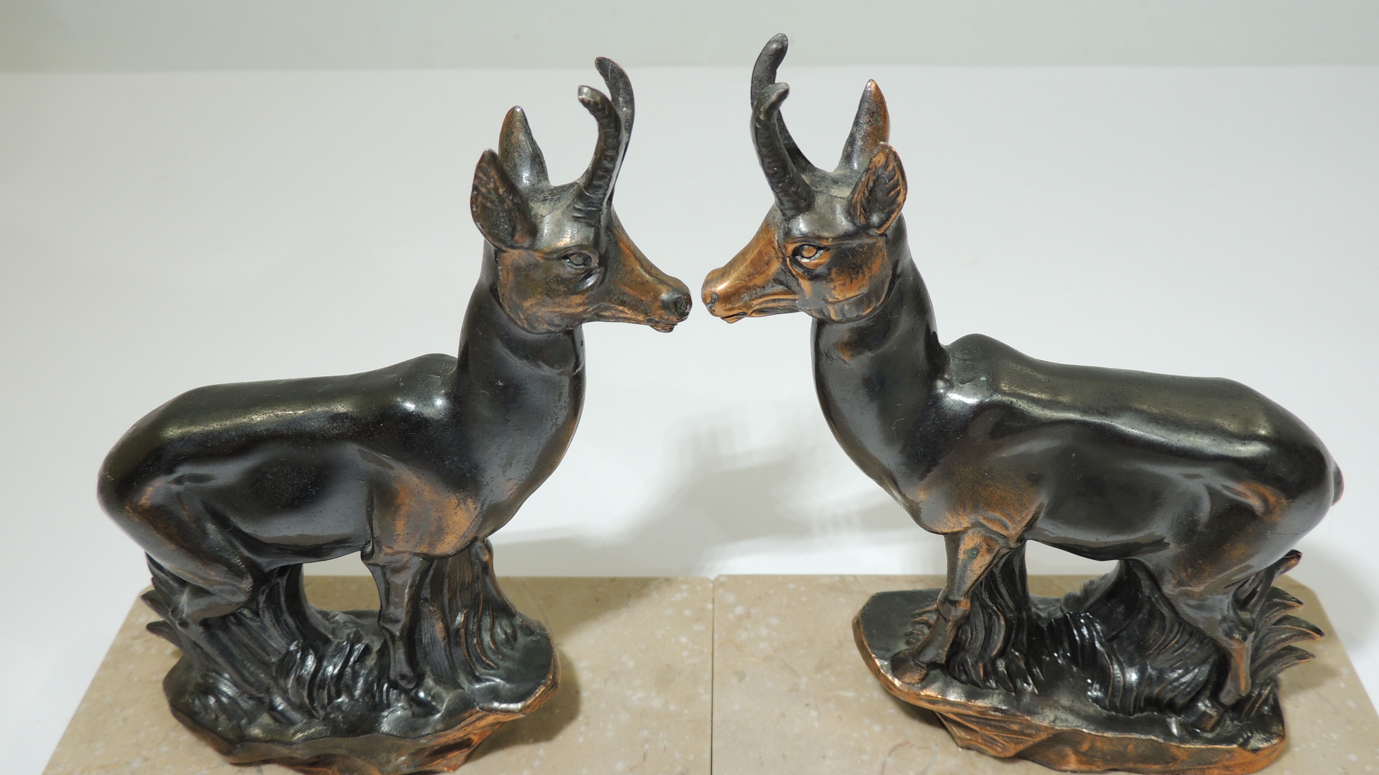 Bookends marble and chamois vintage