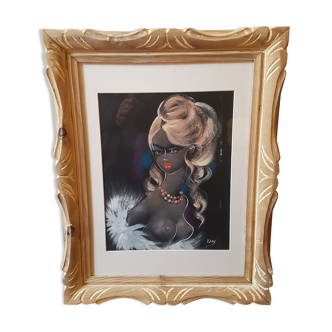 Young woman painting
