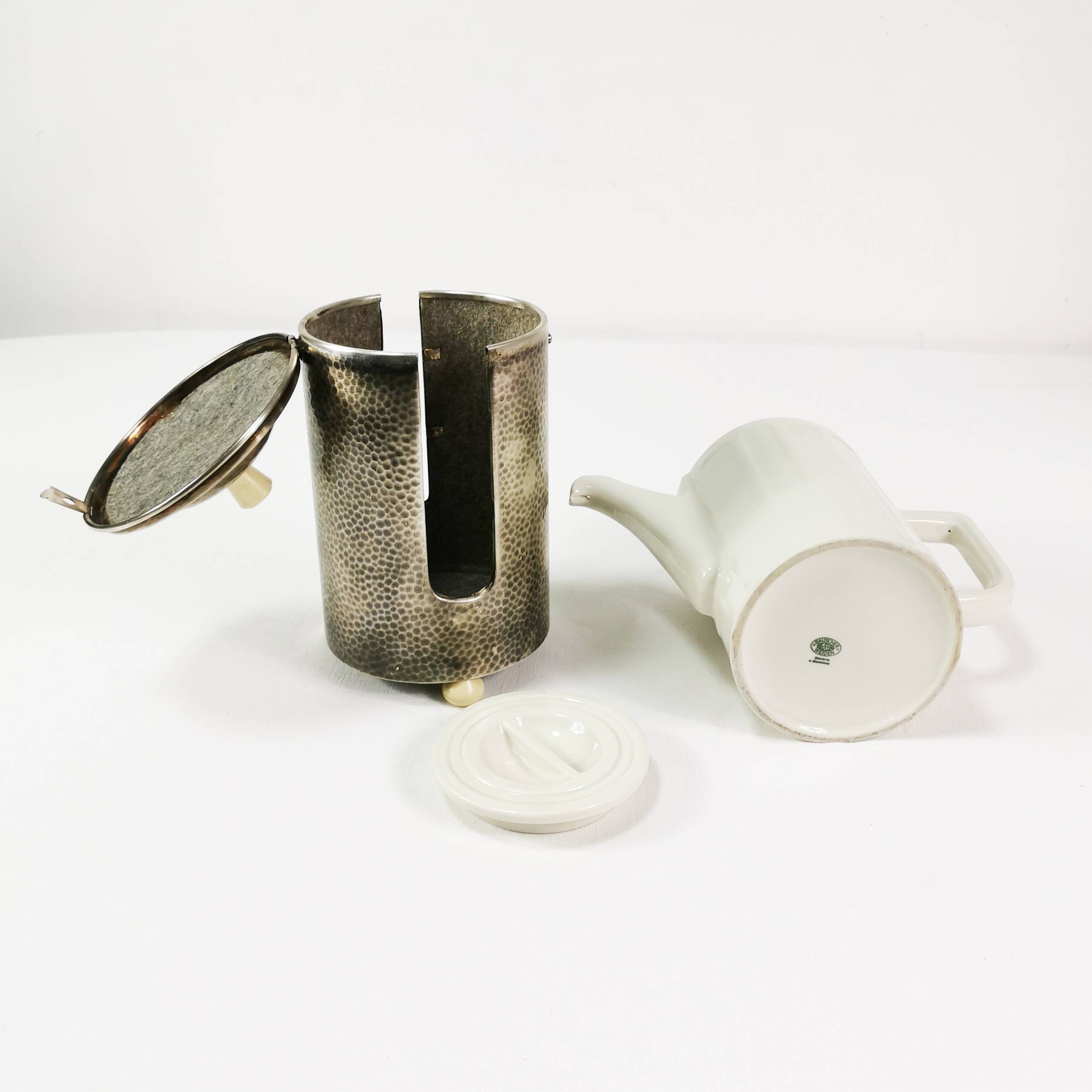 Art deco jug with warmer, WMF, Germany, 1940s