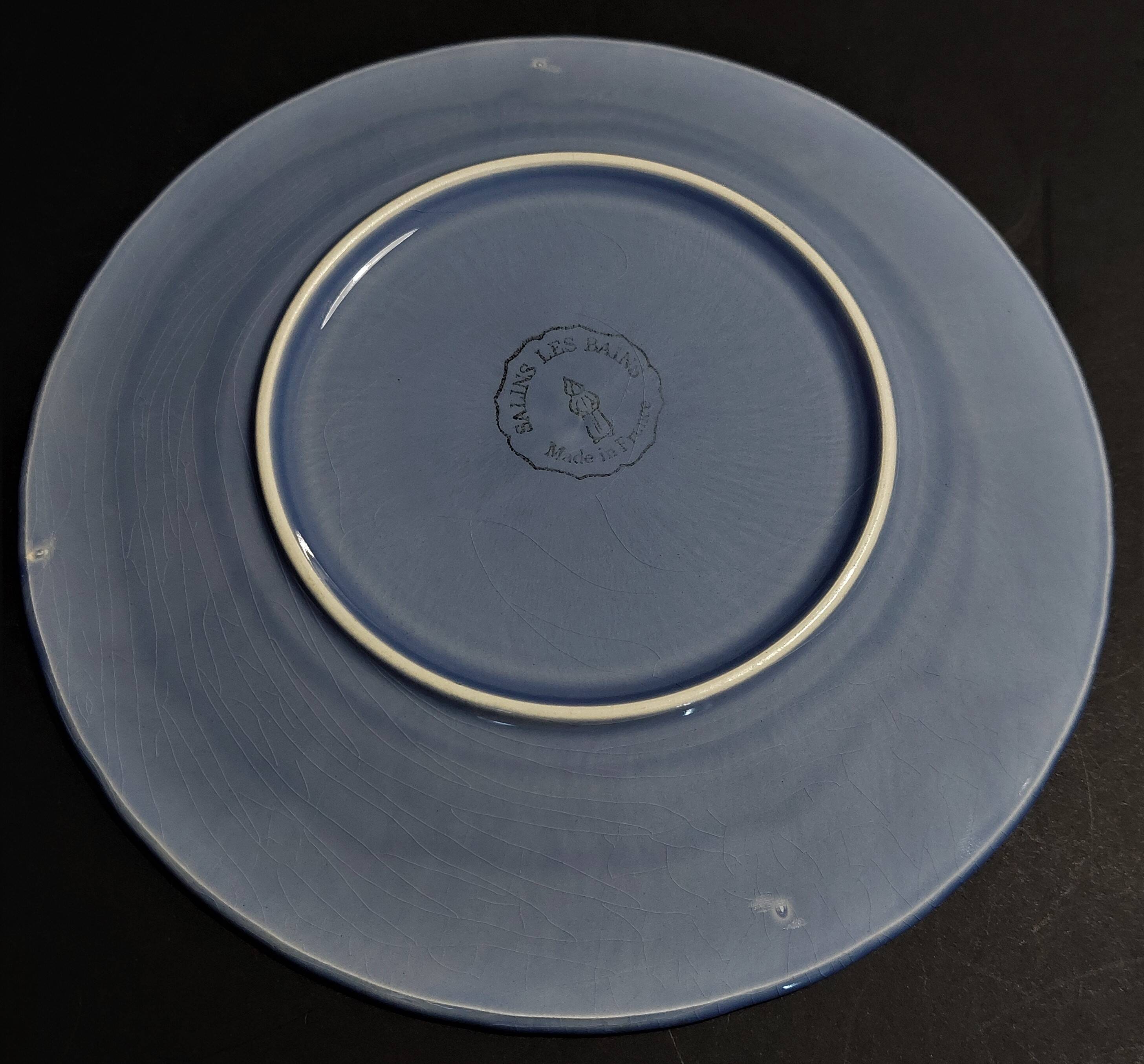 Cherry barbotine plate Salins les Bains 20th century