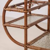Bar Cart in Bamboo & Rattan, 1950s Denmark