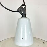 Industrial White Enamel Factory Pendant Lamp, 1960s