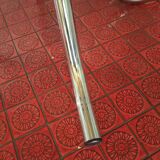 Vintage round table in smoked glass and chrome steel – 1970s design