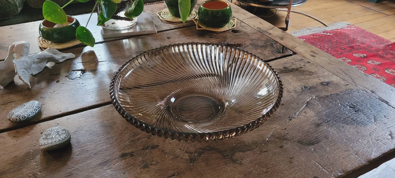 80s smoked glass cup