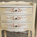Set of bedside tables hand-painted Louis XV style