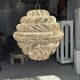 Suspension or rattan lampshade in an elongated spherical shape, layered H80 D