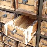 Metal cabinet with wooden drawers