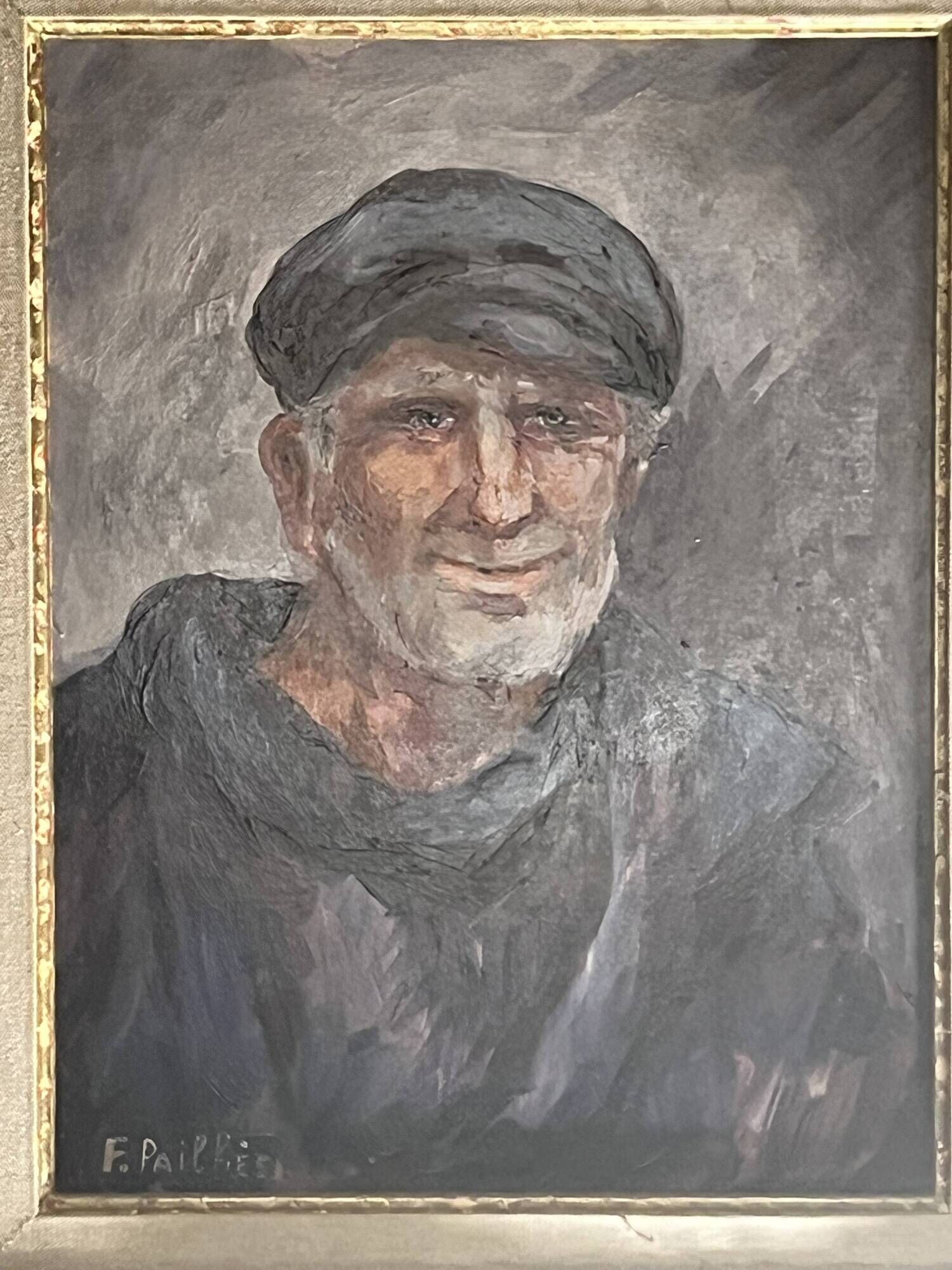 Fred Pailhès (1902-1991) "The Fisherman" Oil on panel signed