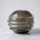 Smoky glass spherical vase with spiral applications from the 1970s.