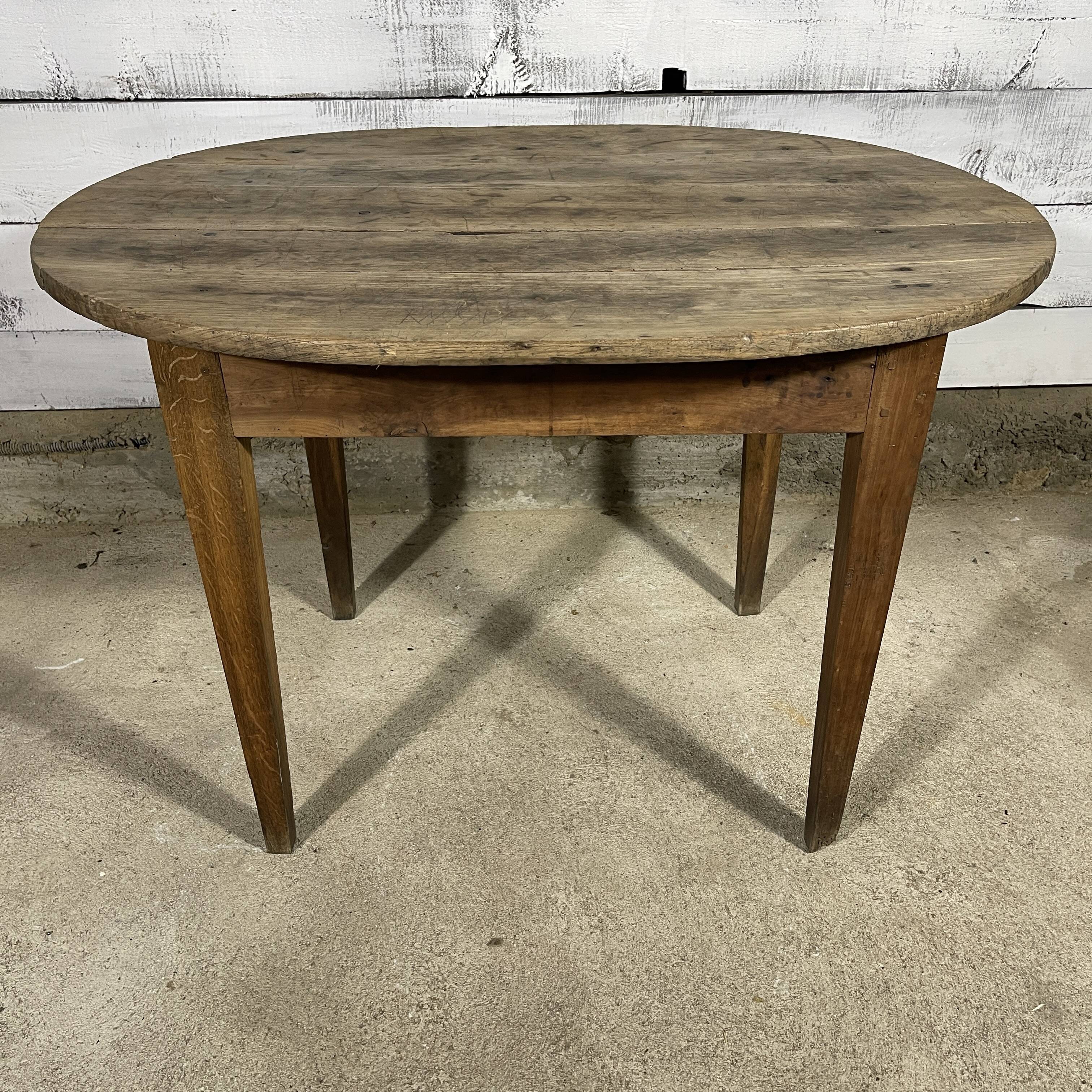 Oval old farmhouse table