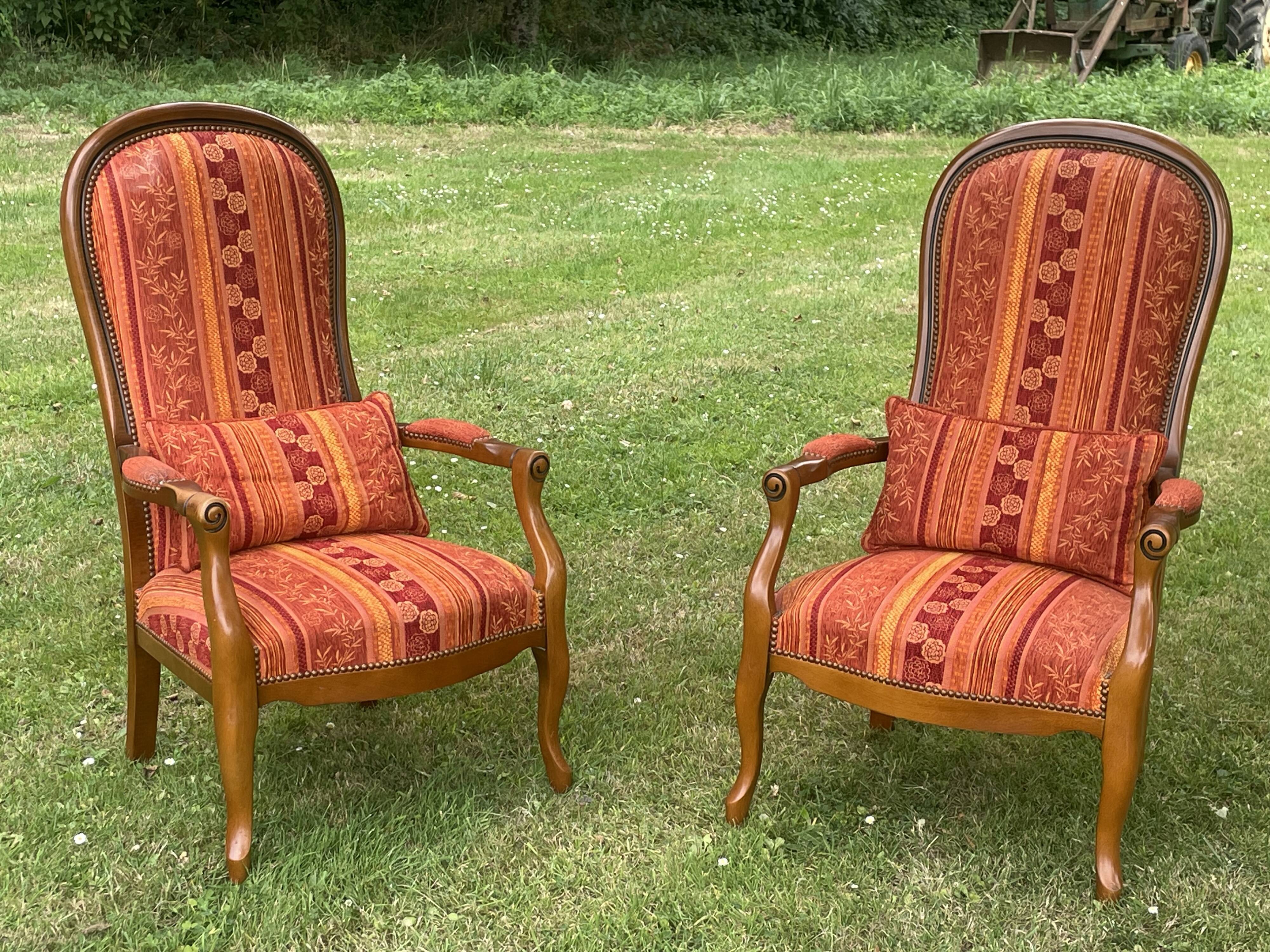 Pair of Voltaire armchairs