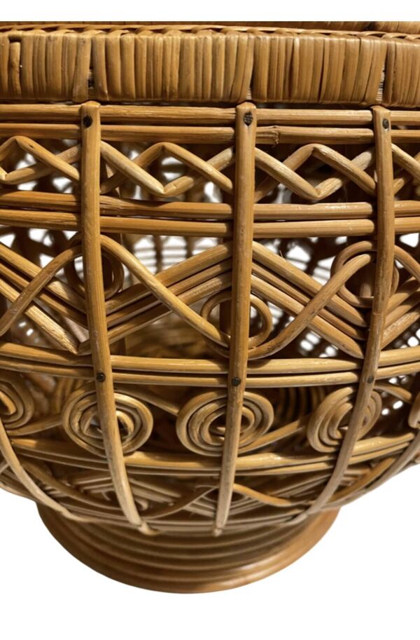 Panier ancien XXL en rotin tressé