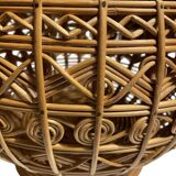 Large vintage woven rattan basket