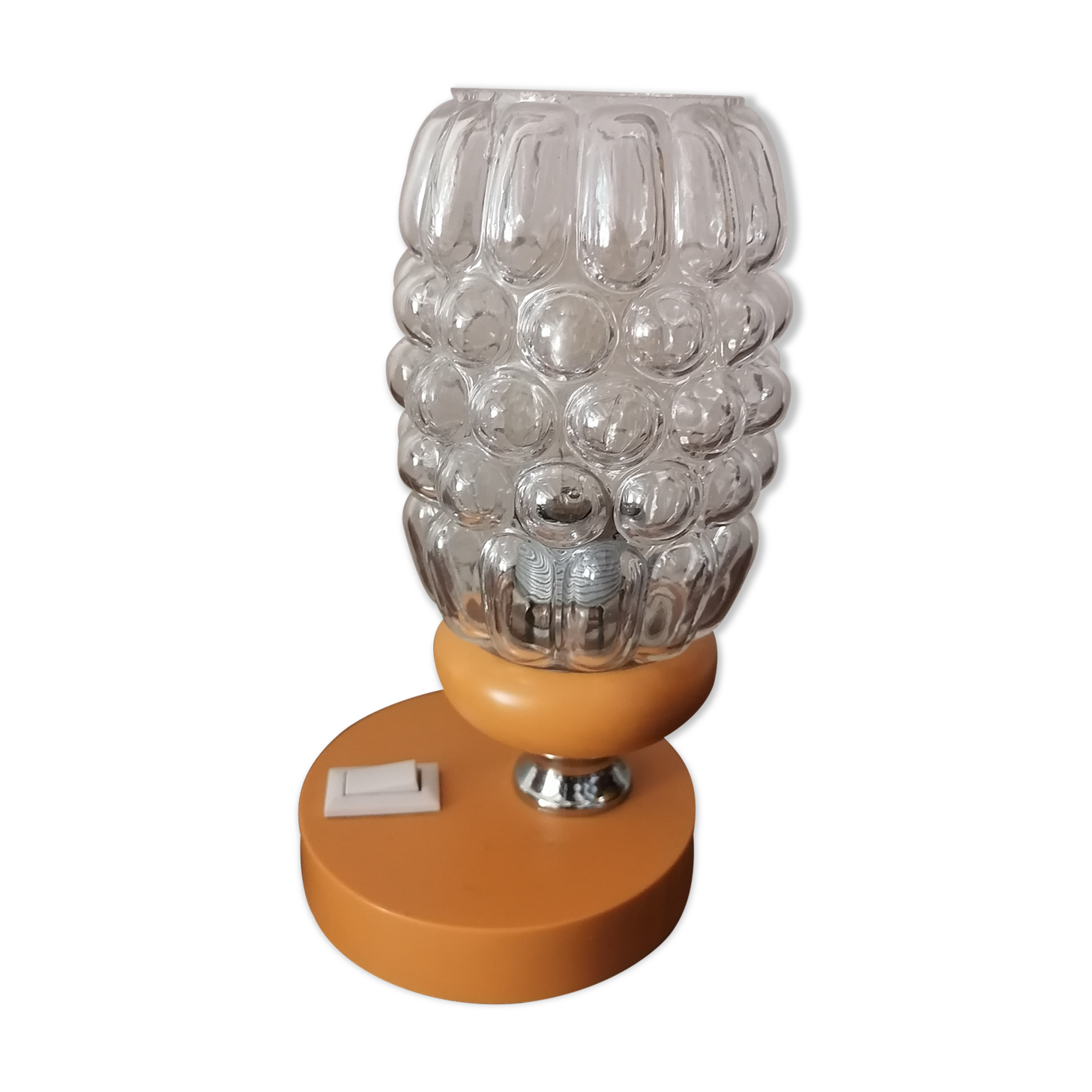 Bedside lamp 1960 1970 orange