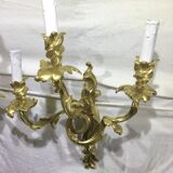 Pair of sconces Bronze 3 lights Louis XV