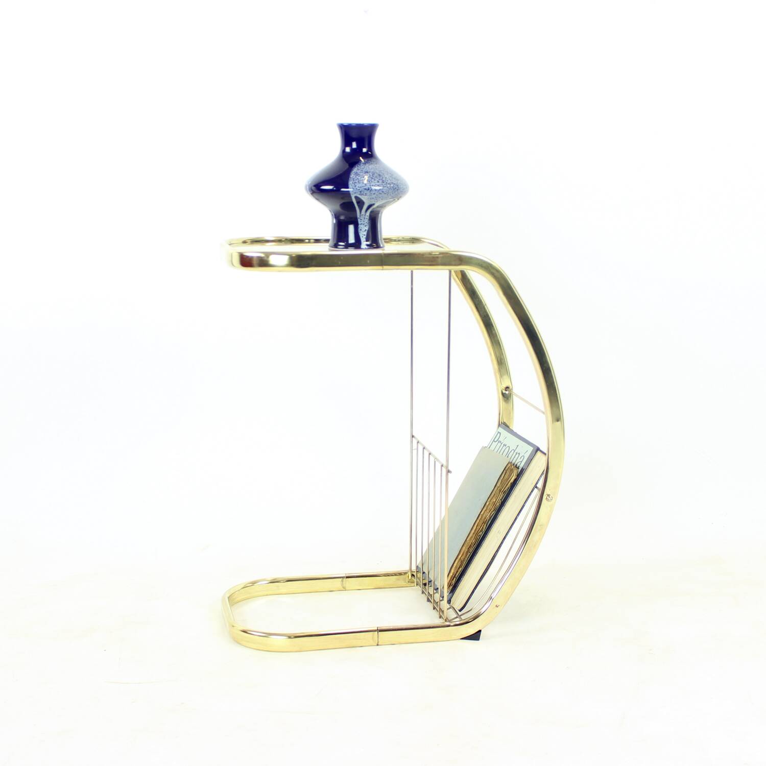 Table d'appoint en laiton et verre, Italie, 1970