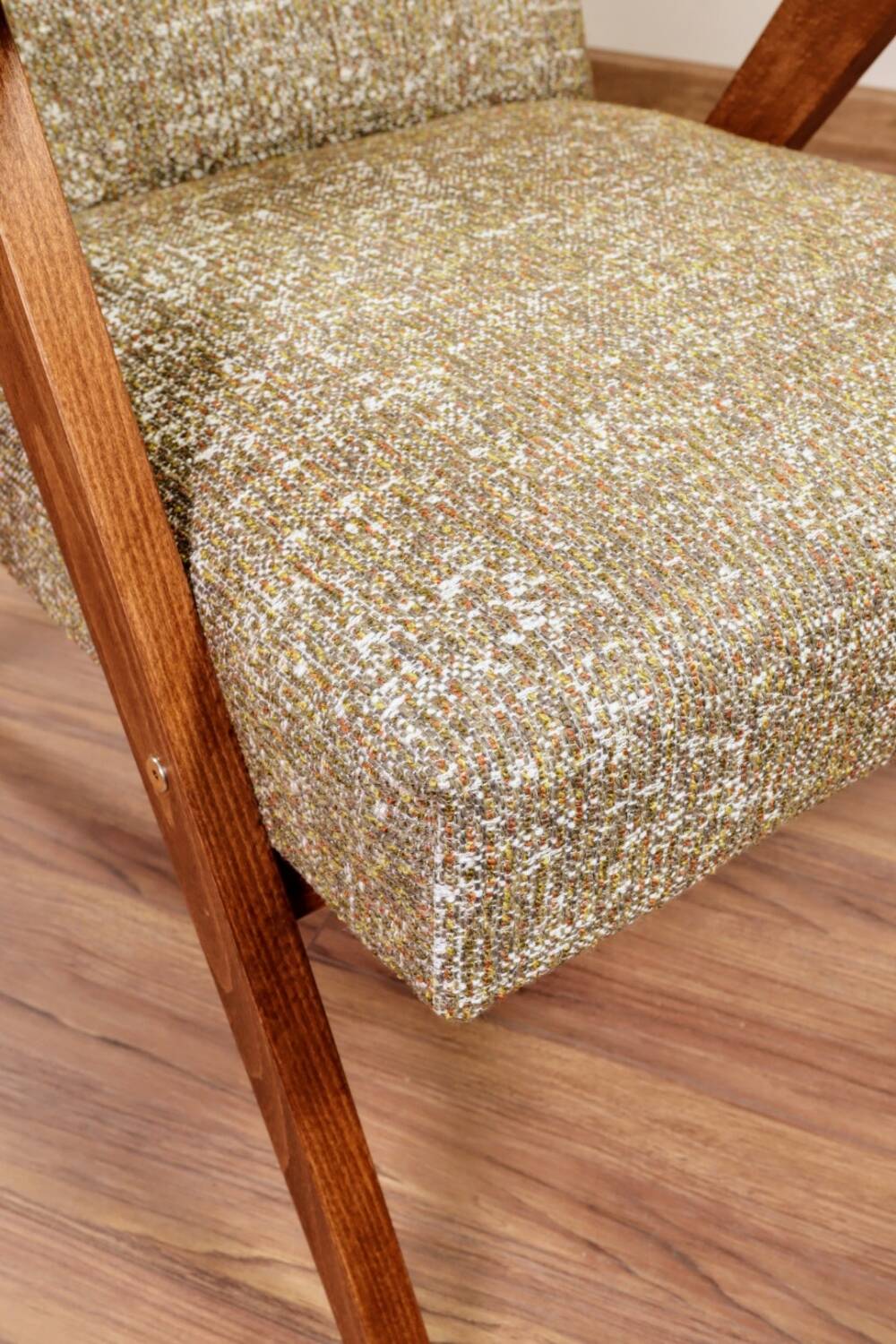 Vintage green granola ethnic design armchair