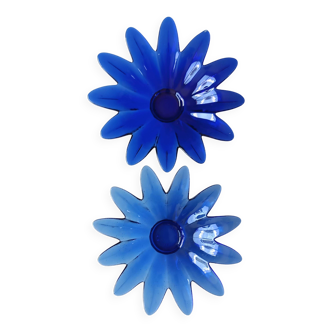 Deux vases, vintage, bleu cobalt, vide-poche, plateau decoratif, plat de table, plat de présentation