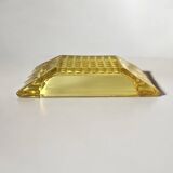 Cendrier vintage Walther en verre jaune
