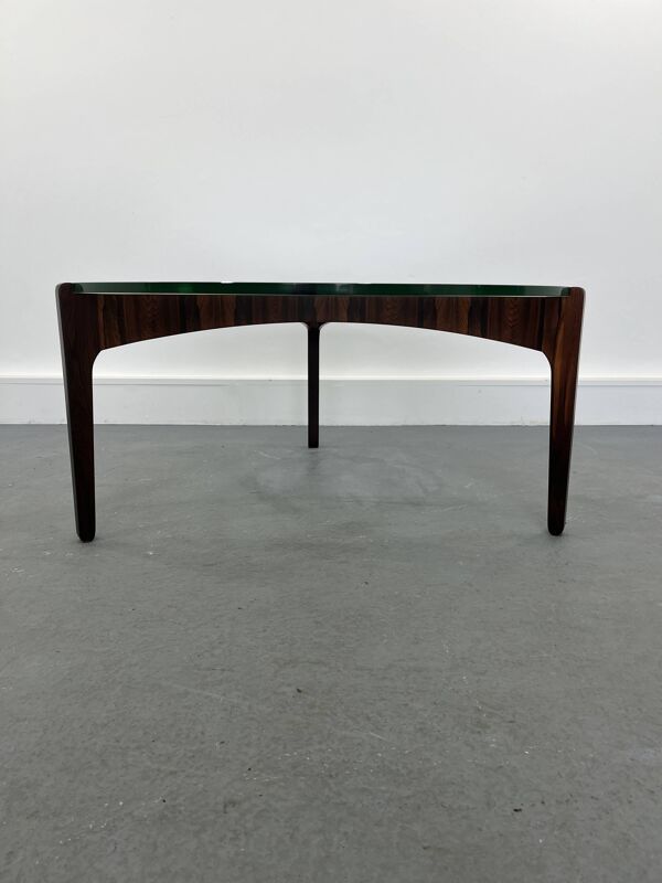 Table basse en palissandre par Sven Ellekaer pour Christian Linneberg Mobelfabrik, années 1960