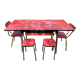 Formica table with 2 chairs and 2 stools