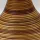 Pencil split reed rattan bamboo and brass pendant Lamp, 1970s