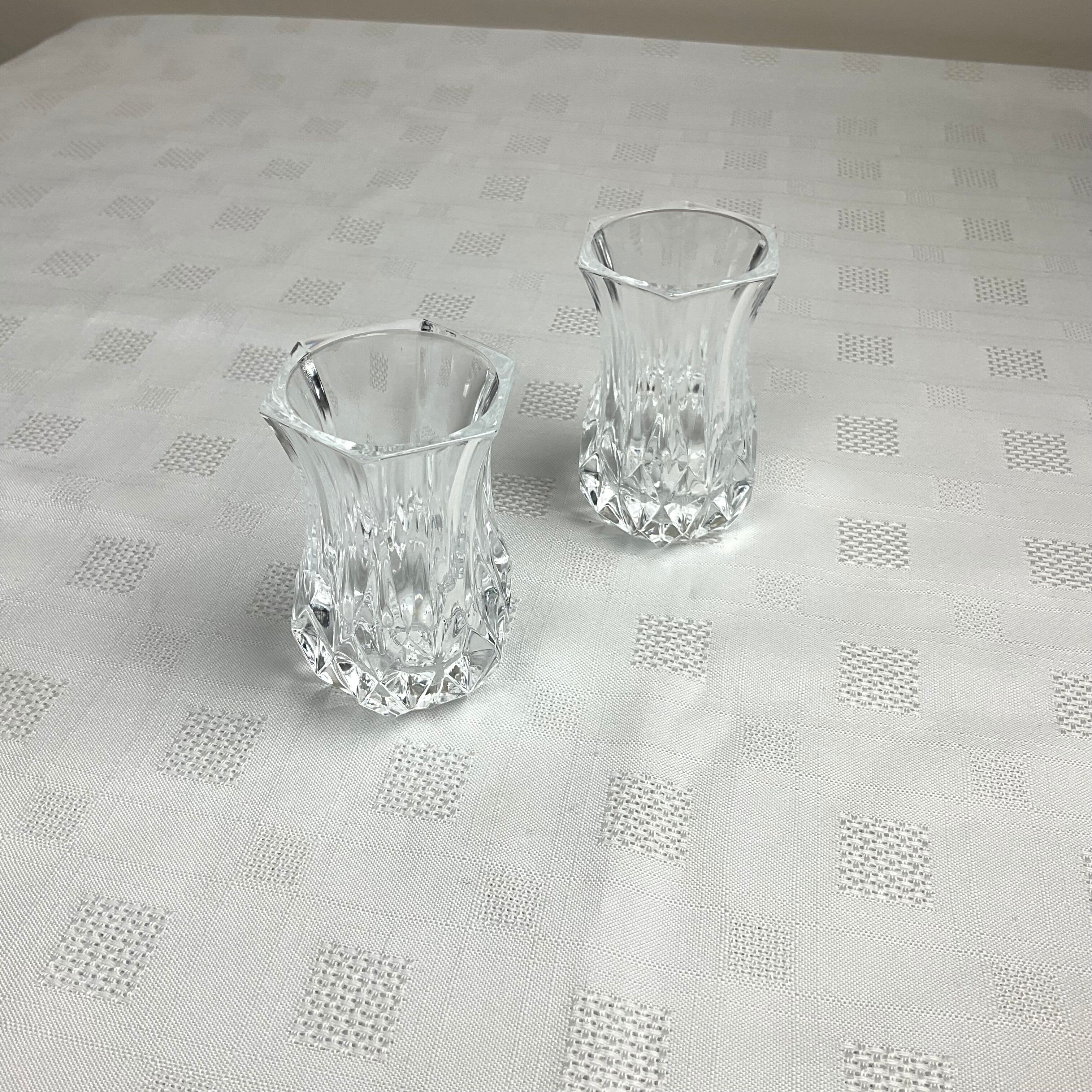 Pair of small crystal vases