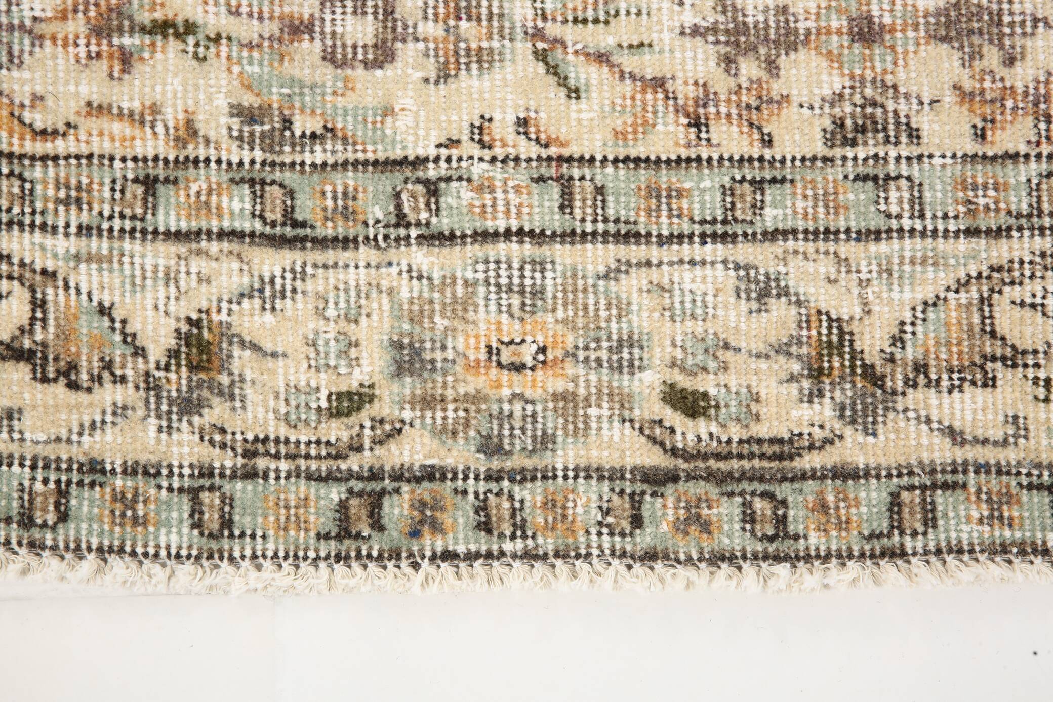 3x10 Beige & Brown Turkish Runner Rug, 84x263Cm