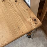 Vintage solid wood desk Basile with 2 drawers