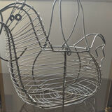 Vintage metal hen egg basket