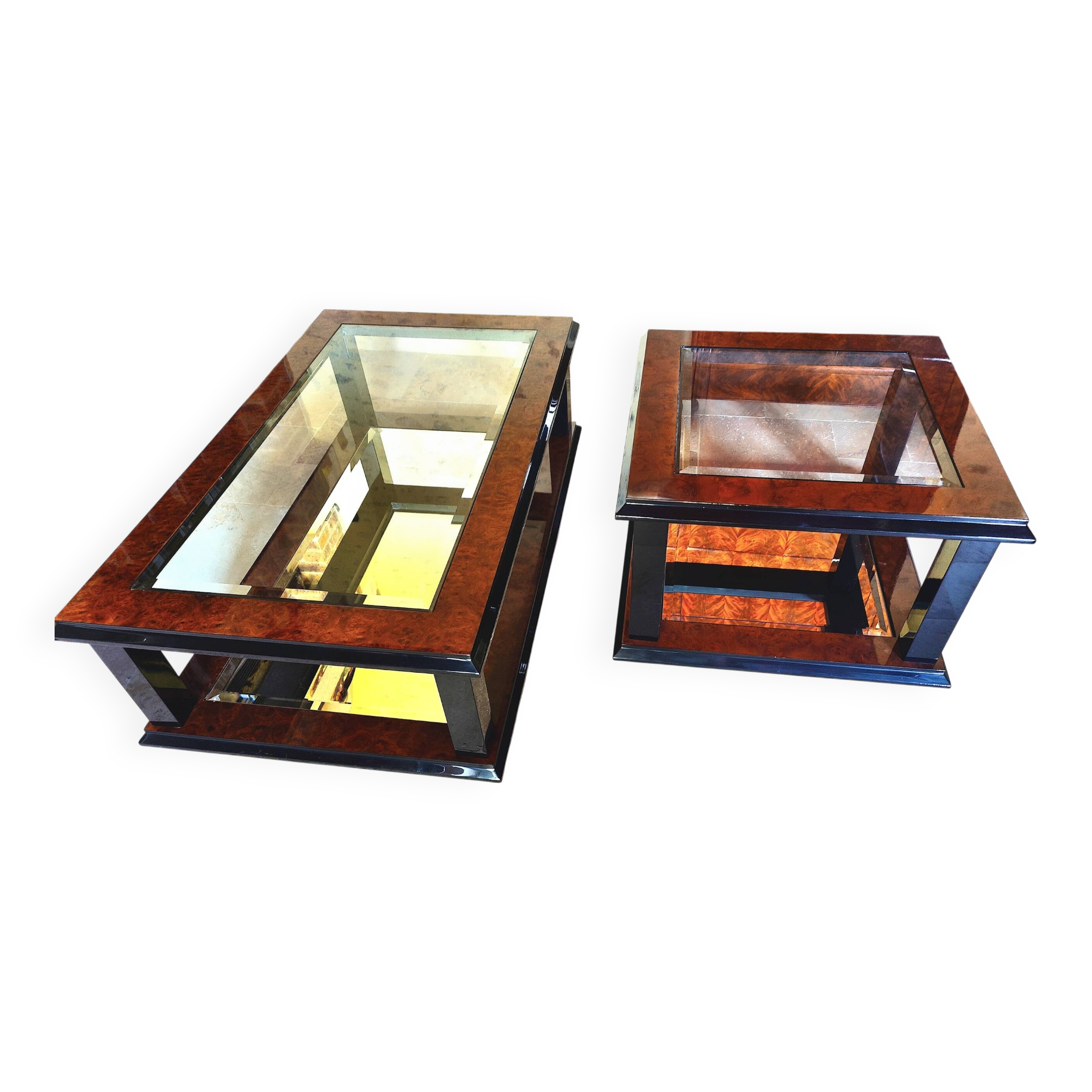 Lot de 2 tables basses style art deco