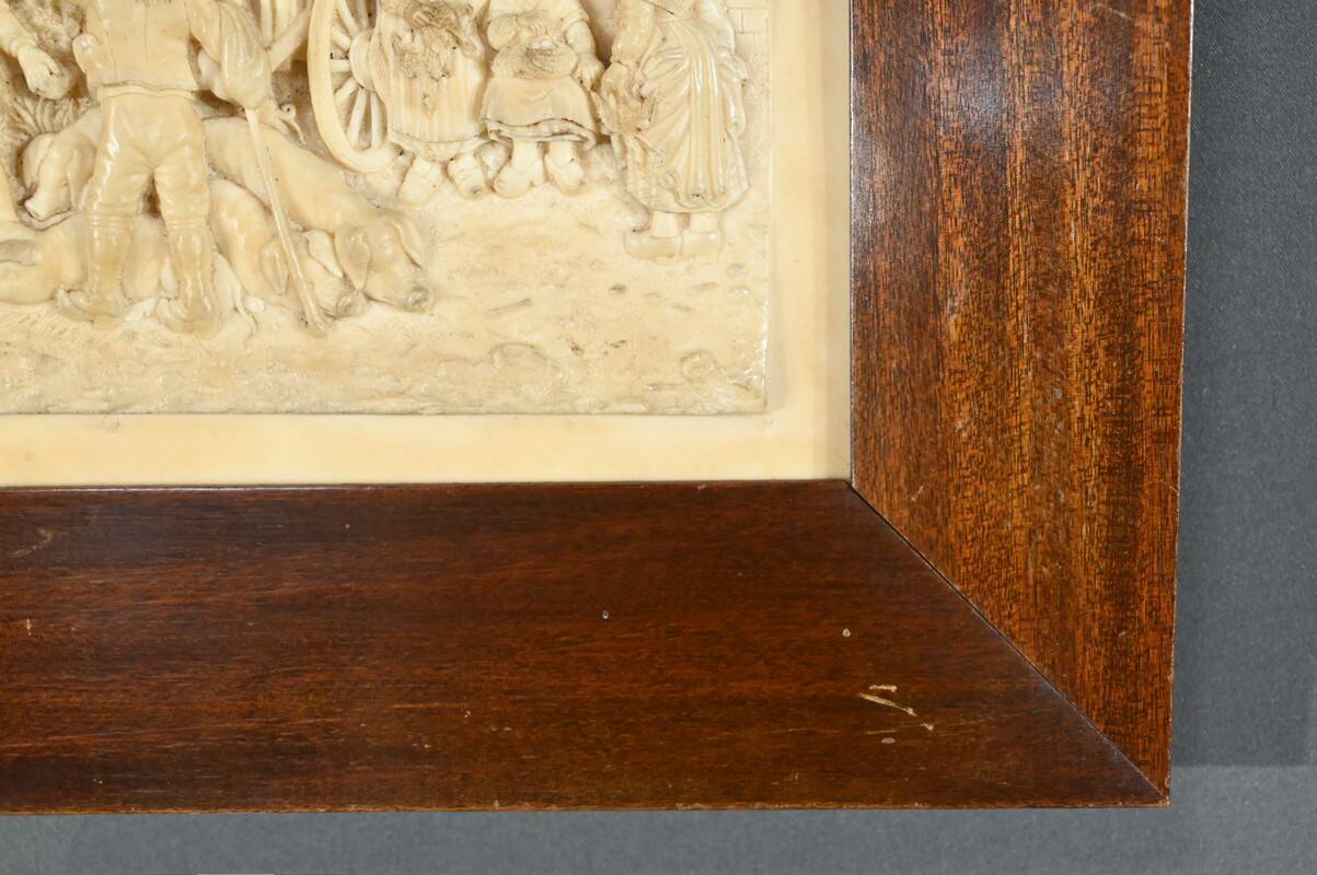 Bas-Relief Painting in Petrified Limestone, signed CF.Becker – Late 19th century