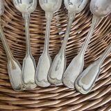 Set of 6 silver metal spoons