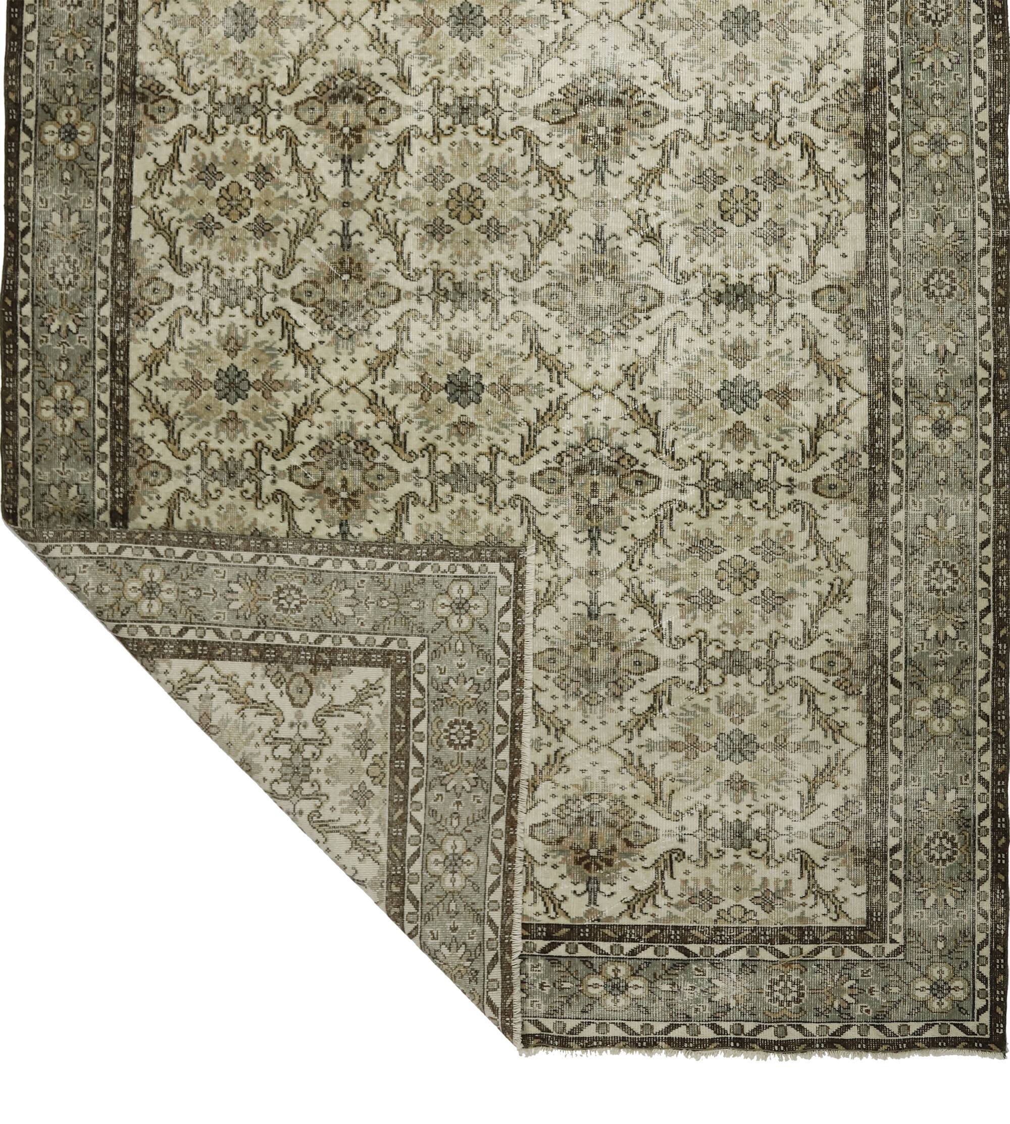 Grand Tapis Oushak Vintage à Motifs Orientaux – Laine 100 % – 320 × 210 cm