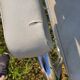 gray armchair wear skai see photo. Tubular frame. Sled feet.