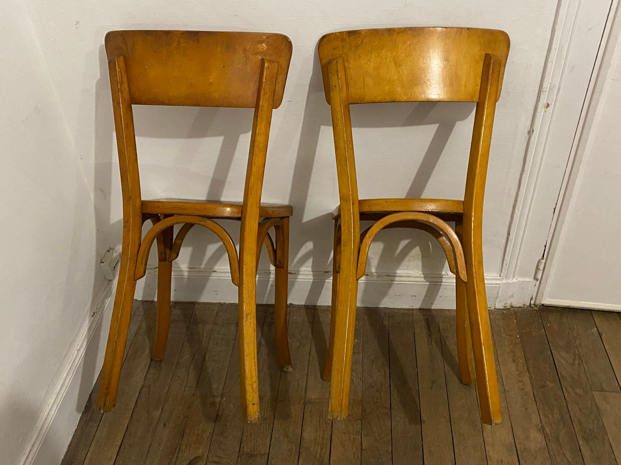 Baumann Pair of authentic chairs bistro chair Parisian furniture