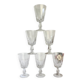 6 vintage white wine glasses