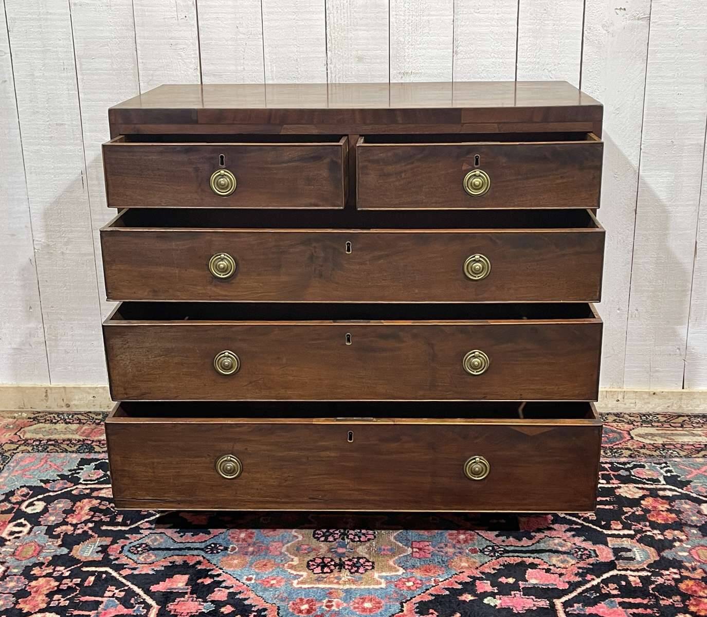 19th-century English mahogany commode